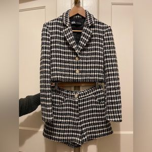 NWOT Zara Tweed Blazer and Shorts